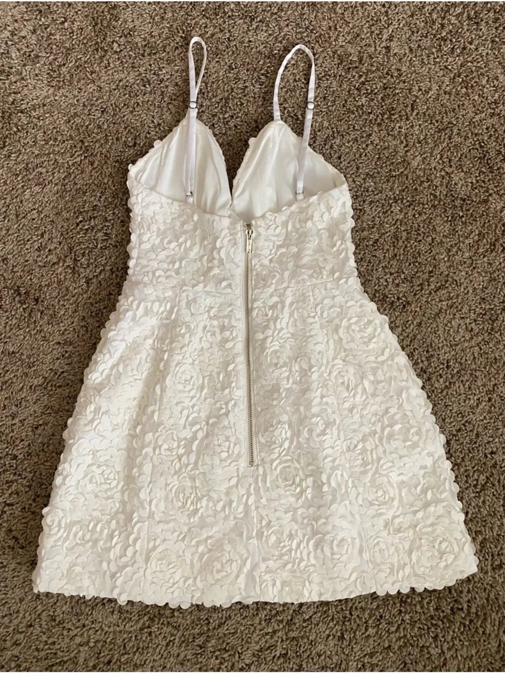 House of CB London White Floral Appliqué Spaghetti Strap Dress - Picture 3 of 6